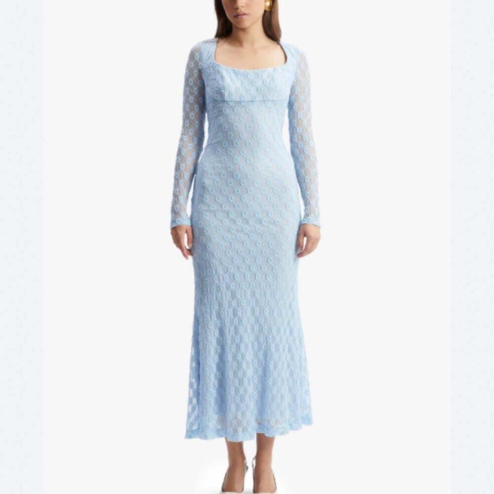 Bardot Light Blue Lace Midi Dress